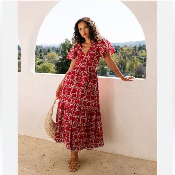 NWT Cleobella Sasha Ankle Dress Midi Maxi in Flora - Picture 2 of 10